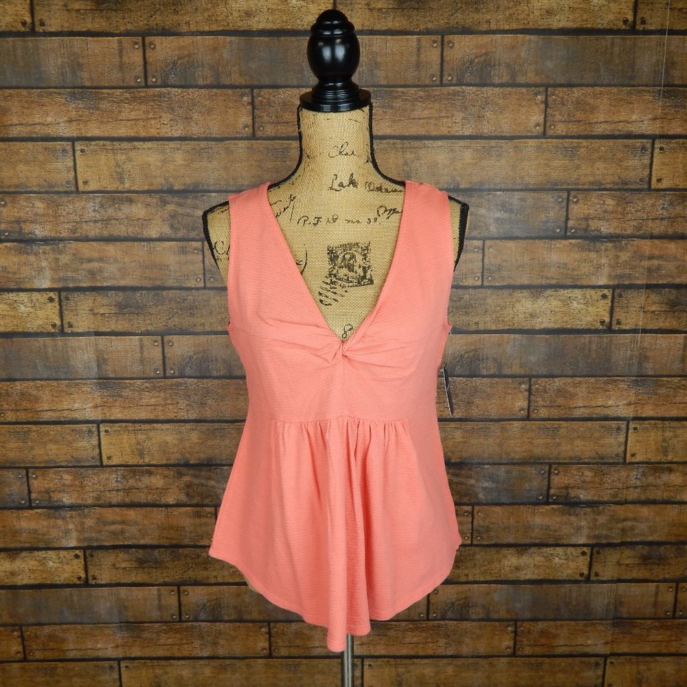 NWT Lucky Brand Medium Coral Peplum Tank Top
